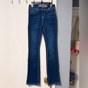 VIP Dark Blue Embellished Bootcut Jeans